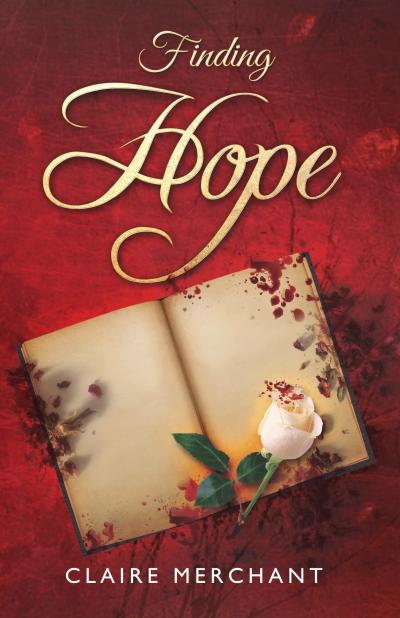 Book cover FH open book rose blood petals