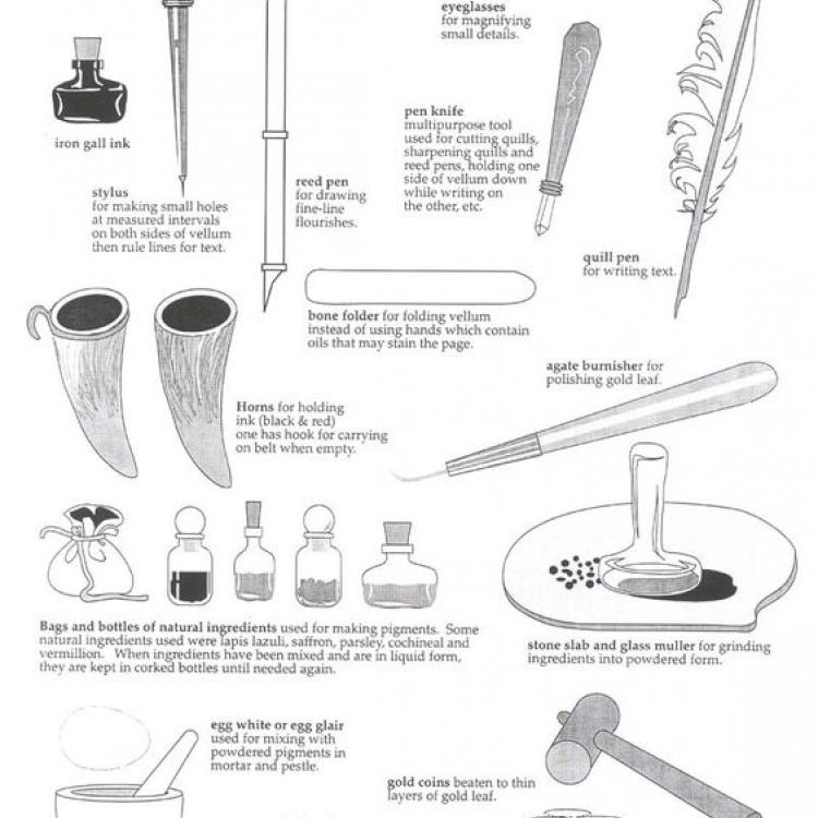 These tools were used by scribes and writers in medieval times. In The Grotto's Secret my character uses these tools when she writes her mother's herb journal. Little does she know that trying to get it published would come to the attention of the Spanish Inquisition and prove fatal.