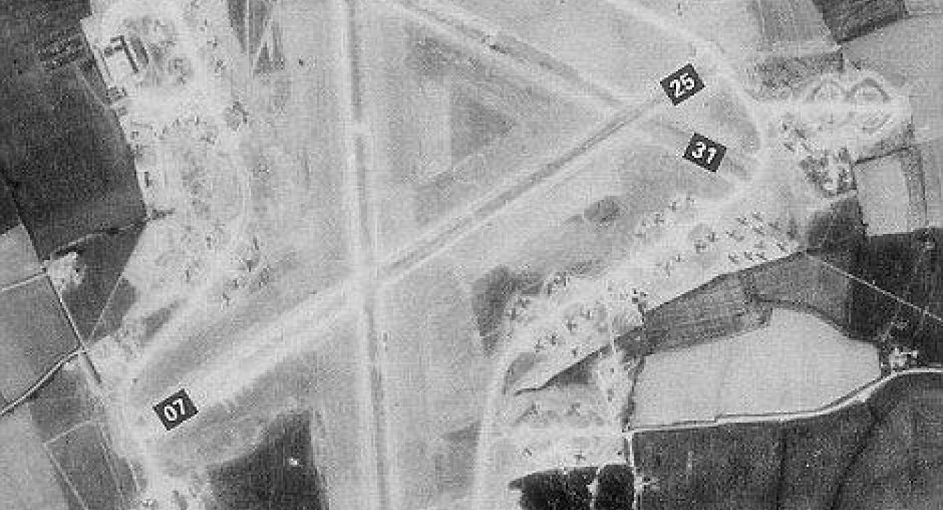 This image of a closed military site at RAF Folkingham in Lincolnshire is home to an ageing collection of decommissioned military vehicles, farming machinery and lorries dating from the 1940s.